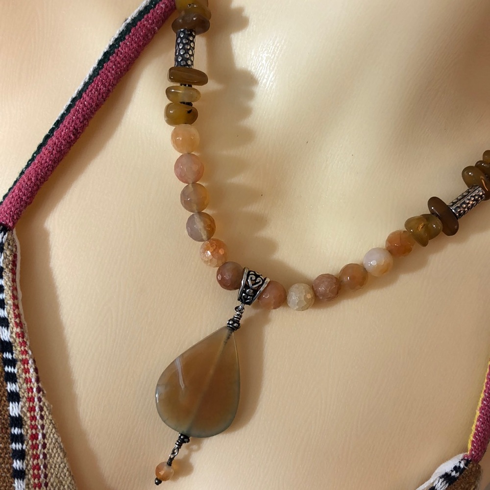 Facet carnelian natural stones necklace